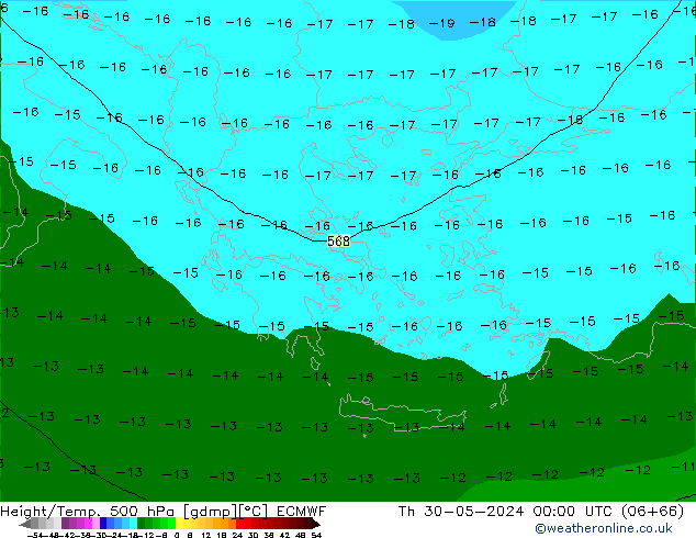 Z500/Rain (+SLP)/Z850 ECMWF Th 30.05.2024 00 UTC