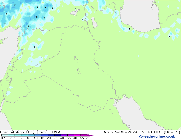 Precipitation (6h) ECMWF Mo 27.05.2024 18 UTC