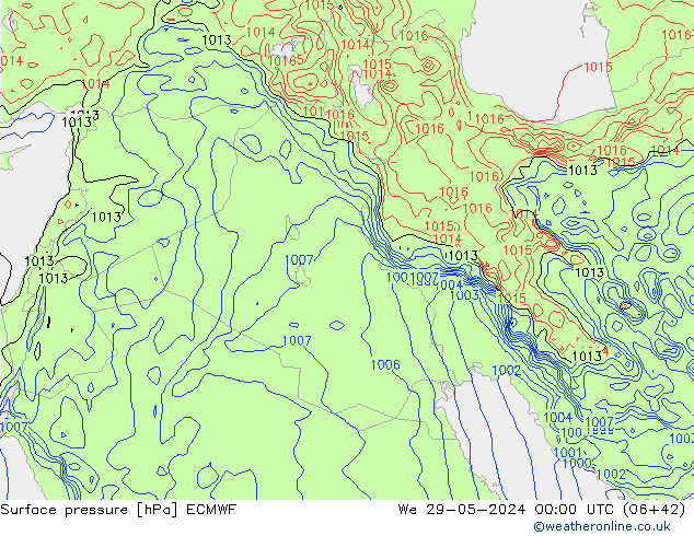 Pressione al suolo ECMWF mer 29.05.2024 00 UTC