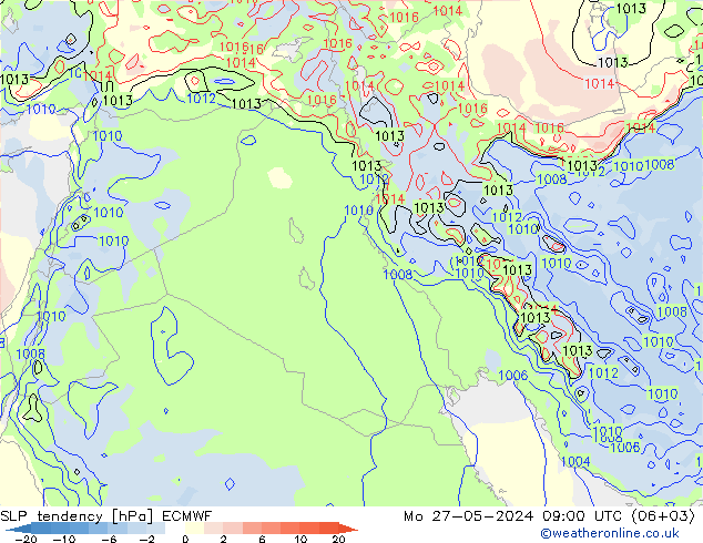 Tendenza di Pressione ECMWF lun 27.05.2024 09 UTC