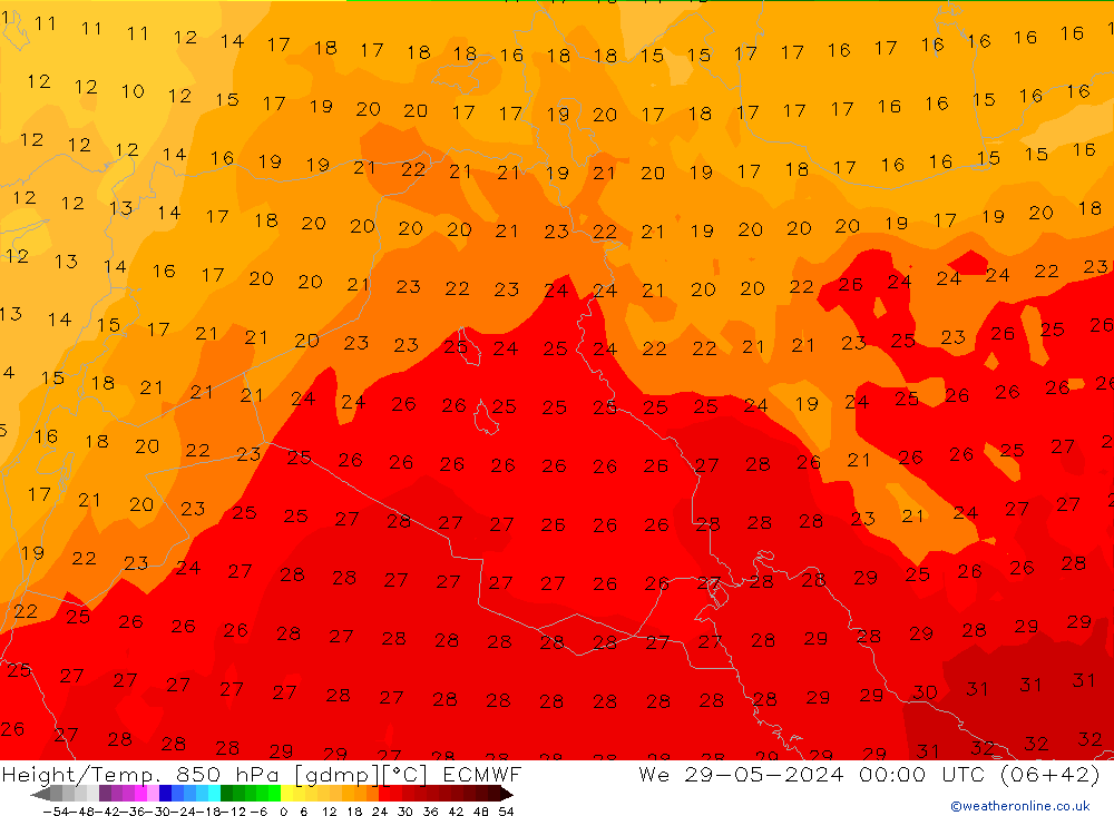 Z500/Rain (+SLP)/Z850 ECMWF We 29.05.2024 00 UTC