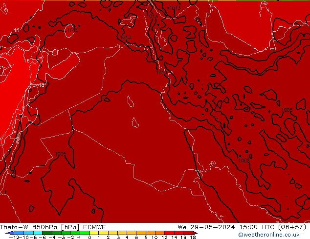 Theta-W 850hPa ECMWF mié 29.05.2024 15 UTC