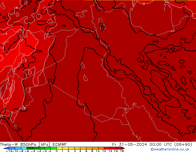 Theta-W 850hPa ECMWF Fr 31.05.2024 00 UTC