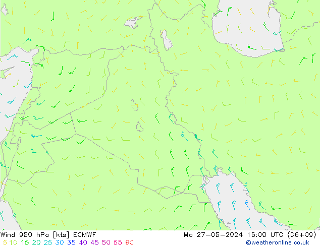 Wind 950 hPa ECMWF Mo 27.05.2024 15 UTC