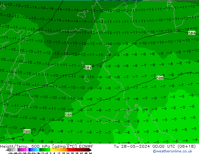 Height/Temp. 500 hPa ECMWF Ter 28.05.2024 00 UTC