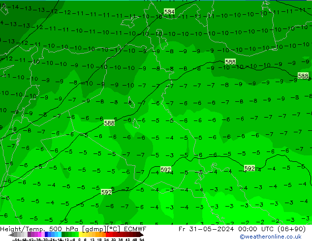 Z500/Rain (+SLP)/Z850 ECMWF pt. 31.05.2024 00 UTC