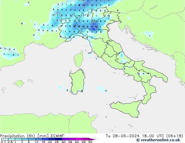 Z500/Regen(+SLP)/Z850 ECMWF di 28.05.2024 00 UTC