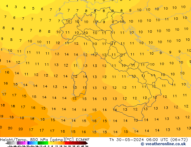 Z500/Rain (+SLP)/Z850 ECMWF Th 30.05.2024 06 UTC