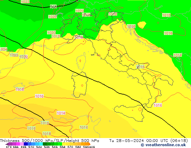 Thck 500-1000hPa ECMWF mar 28.05.2024 00 UTC