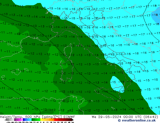 Z500/Rain (+SLP)/Z850 ECMWF We 29.05.2024 00 UTC