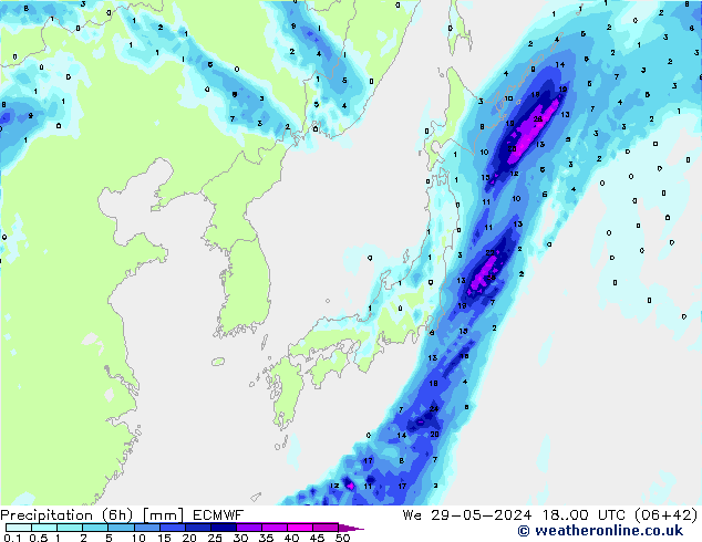 Z500/Rain (+SLP)/Z850 ECMWF mer 29.05.2024 00 UTC