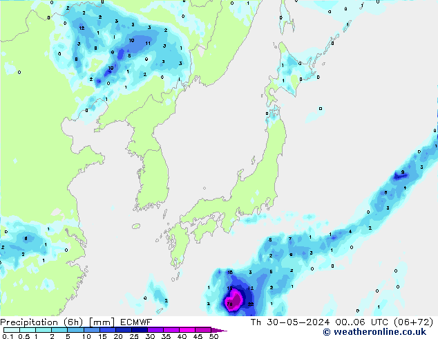 Z500/Rain (+SLP)/Z850 ECMWF  30.05.2024 06 UTC