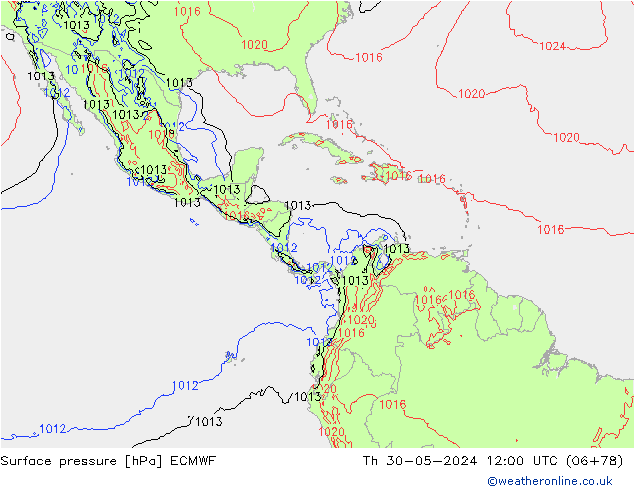 pression de l'air ECMWF jeu 30.05.2024 12 UTC