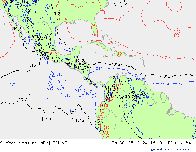 Luchtdruk (Grond) ECMWF do 30.05.2024 18 UTC