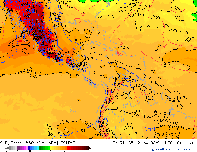 SLP/Temp. 850 hPa ECMWF Fr 31.05.2024 00 UTC