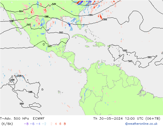 T-Adv. 500 hPa ECMWF jeu 30.05.2024 12 UTC