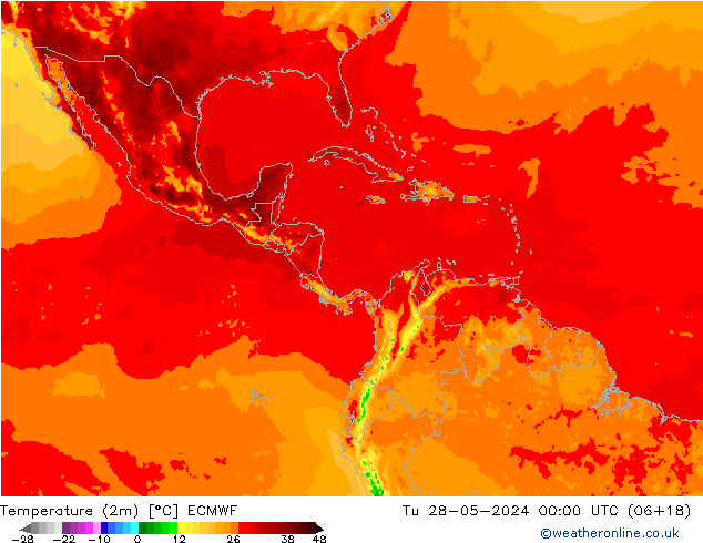 température (2m) ECMWF mar 28.05.2024 00 UTC