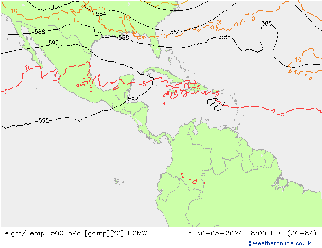 Z500/Rain (+SLP)/Z850 ECMWF Do 30.05.2024 18 UTC