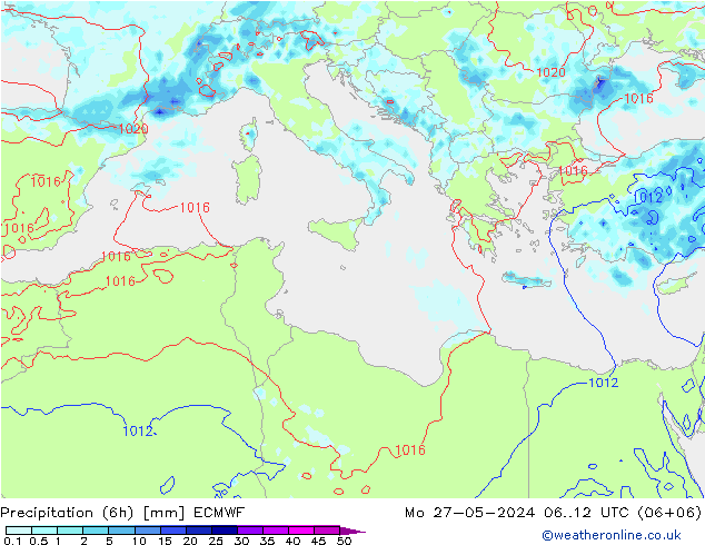 Z500/Rain (+SLP)/Z850 ECMWF  27.05.2024 12 UTC