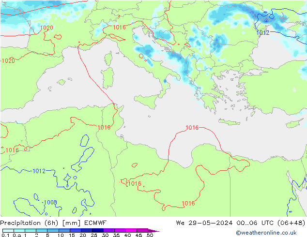 Z500/Rain (+SLP)/Z850 ECMWF We 29.05.2024 06 UTC