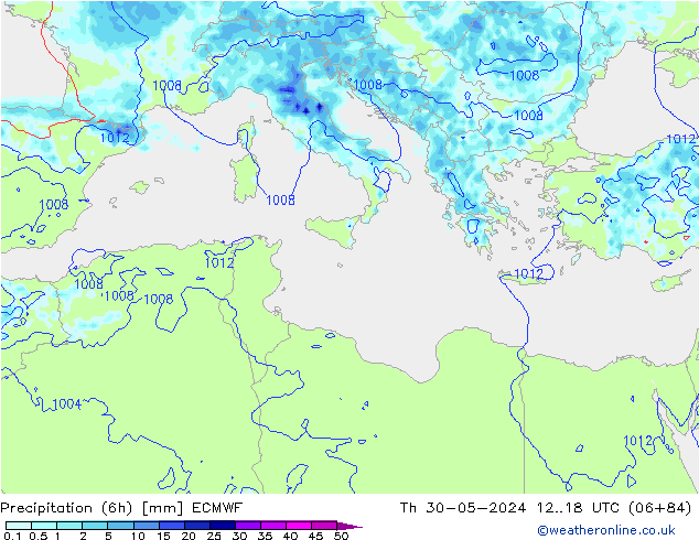 Z500/Rain (+SLP)/Z850 ECMWF  30.05.2024 18 UTC