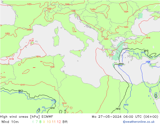 High wind areas ECMWF Seg 27.05.2024 06 UTC