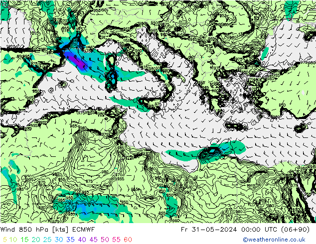  850 hPa ECMWF  31.05.2024 00 UTC