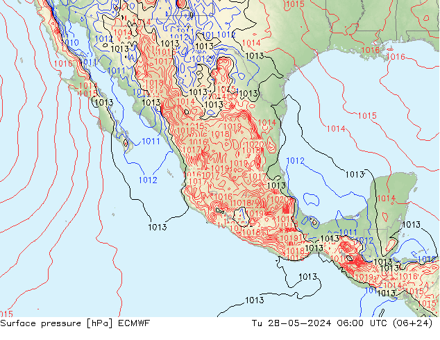 Pressione al suolo ECMWF mar 28.05.2024 06 UTC