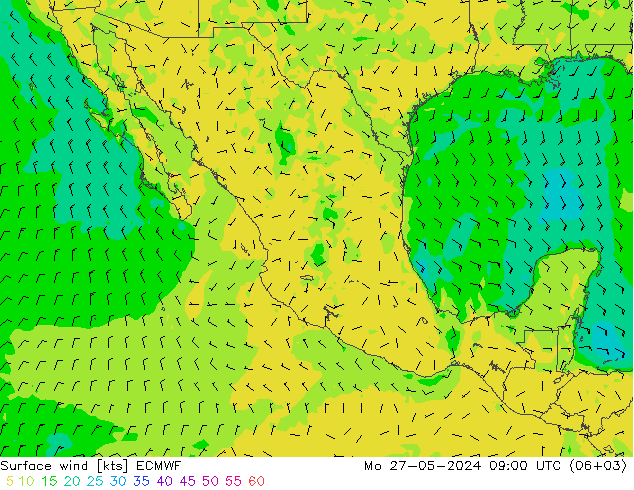 Viento 10 m ECMWF lun 27.05.2024 09 UTC