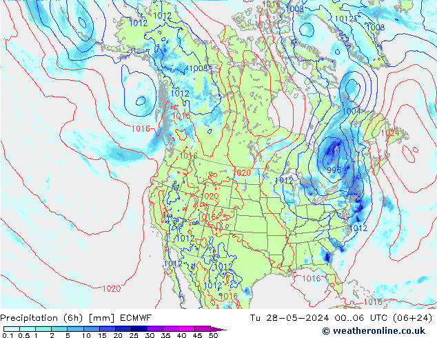 Z500/Yağmur (+YB)/Z850 ECMWF Sa 28.05.2024 06 UTC