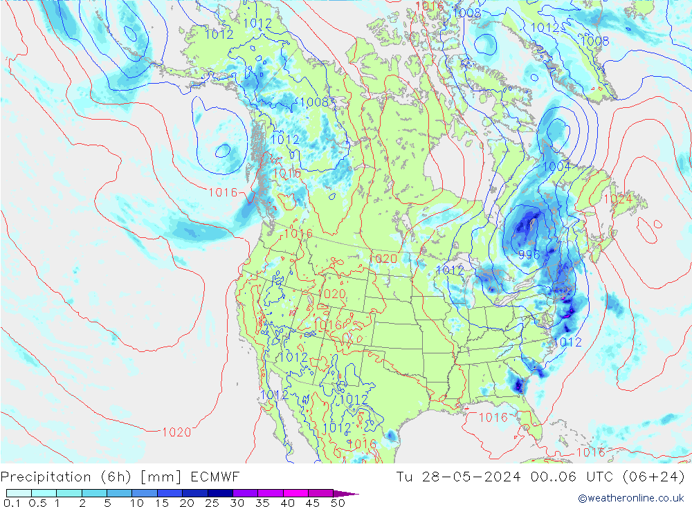 Z500/Rain (+SLP)/Z850 ECMWF Tu 28.05.2024 06 UTC