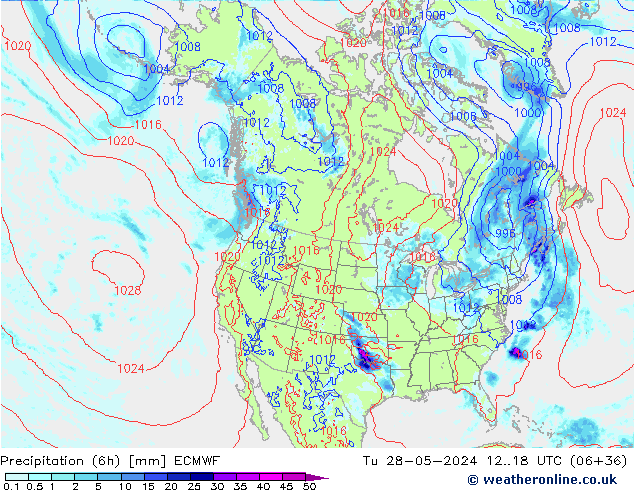 Z500/Regen(+SLP)/Z850 ECMWF di 28.05.2024 18 UTC