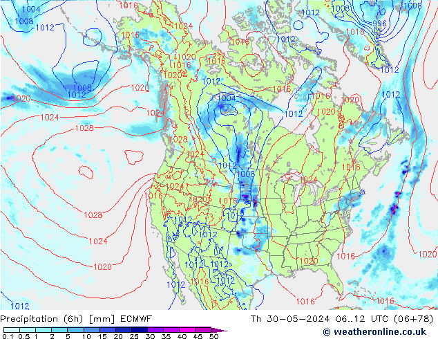 Z500/Yağmur (+YB)/Z850 ECMWF Per 30.05.2024 12 UTC