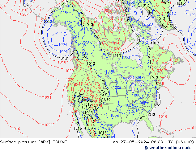 Bodendruck ECMWF Mo 27.05.2024 06 UTC