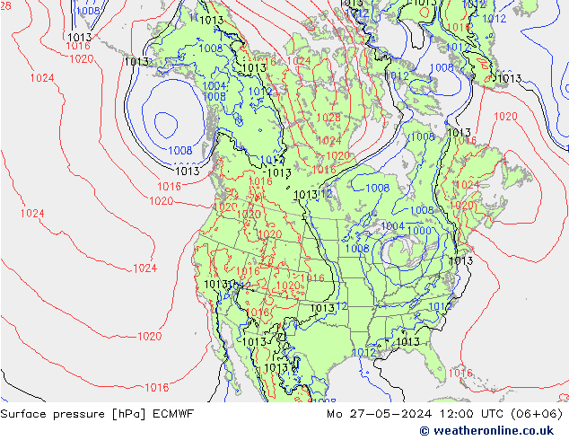 Surface pressure ECMWF Mo 27.05.2024 12 UTC