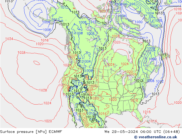 приземное давление ECMWF ср 29.05.2024 06 UTC