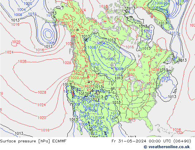 Bodendruck ECMWF Fr 31.05.2024 00 UTC