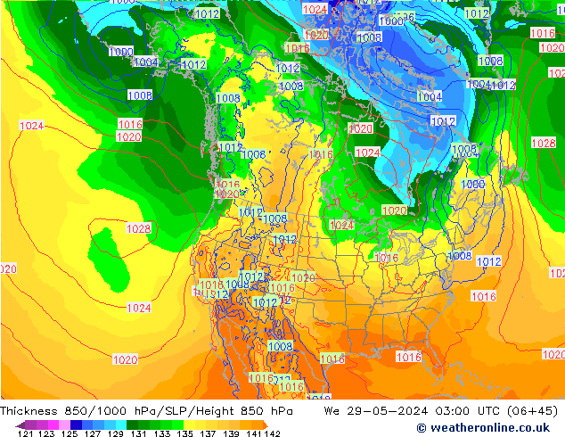 Thck 850-1000 hPa ECMWF We 29.05.2024 03 UTC