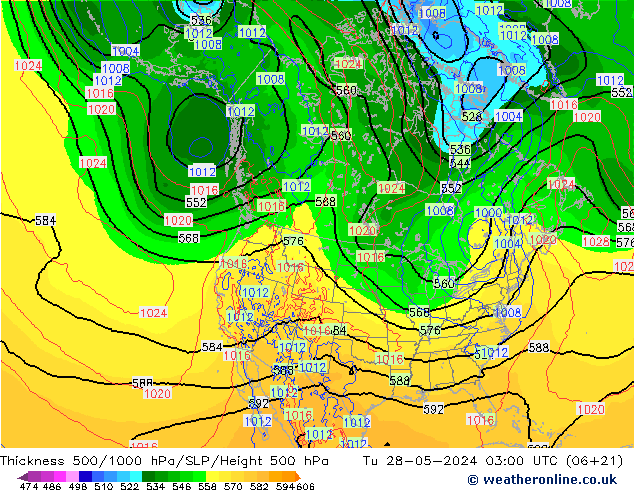 Schichtdicke 500-1000 hPa ECMWF Di 28.05.2024 03 UTC