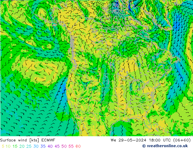 Surface wind ECMWF St 29.05.2024 18 UTC