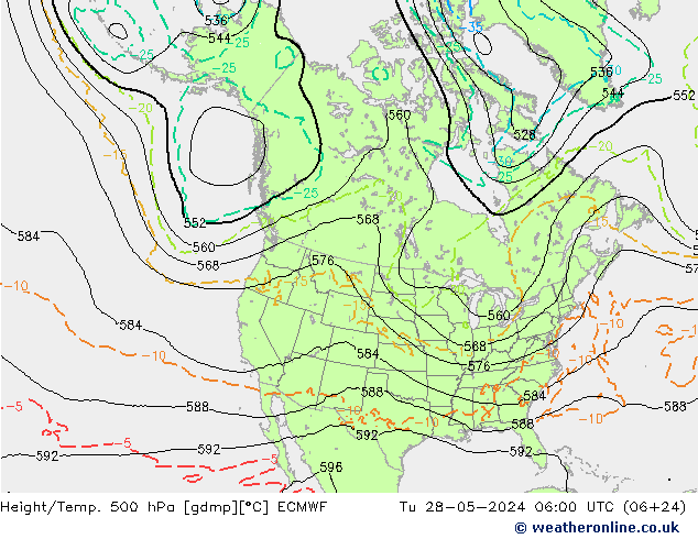 Z500/Rain (+SLP)/Z850 ECMWF Ter 28.05.2024 06 UTC