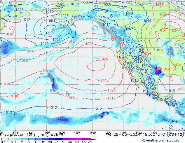 Z500/Rain (+SLP)/Z850 ECMWF We 29.05.2024 00 UTC