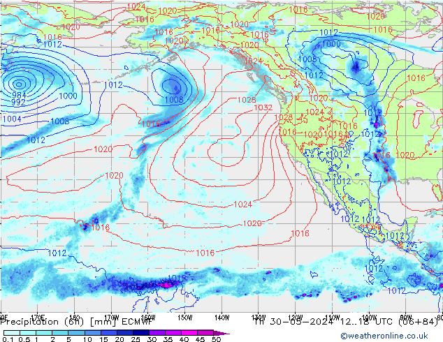 Precipitation (6h) ECMWF Th 30.05.2024 18 UTC