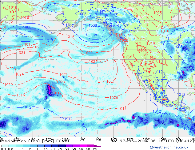 opad (12h) ECMWF pon. 27.05.2024 18 UTC