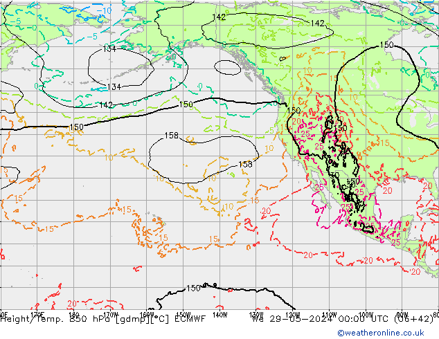 Z500/Rain (+SLP)/Z850 ECMWF We 29.05.2024 00 UTC