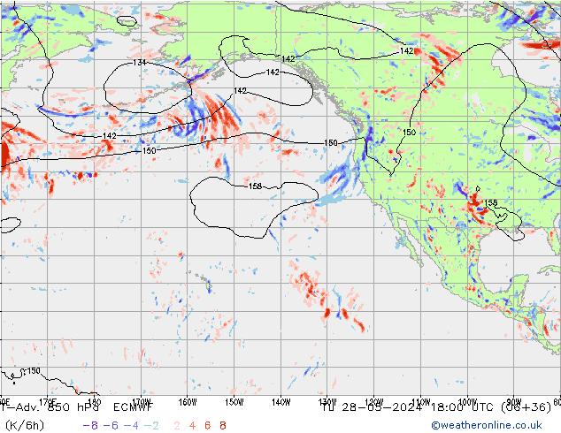 T-Adv. 850 hPa ECMWF Tu 28.05.2024 18 UTC