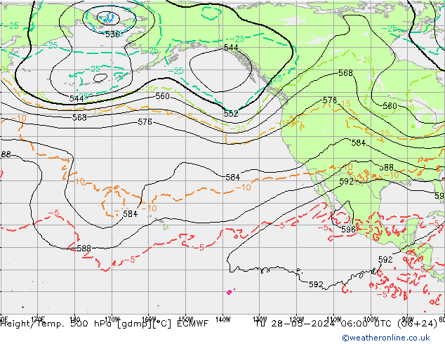 Z500/Rain (+SLP)/Z850 ECMWF вт 28.05.2024 06 UTC