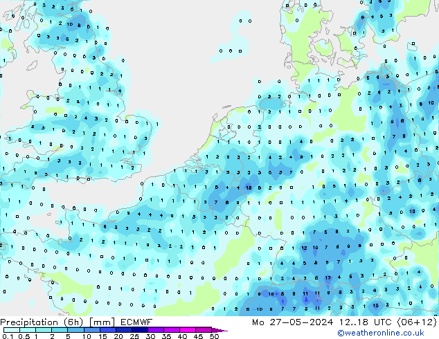 Z500/Rain (+SLP)/Z850 ECMWF Mo 27.05.2024 18 UTC