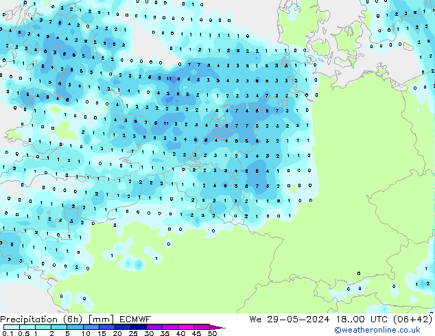 Z500/Rain (+SLP)/Z850 ECMWF St 29.05.2024 00 UTC