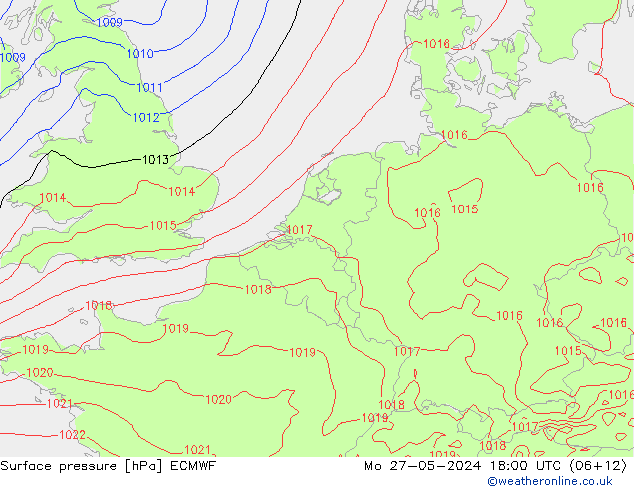 Bodendruck ECMWF Mo 27.05.2024 18 UTC